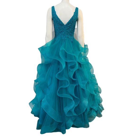 NWT Teal Blue Grad Pageant Dress - Picture 5 of 7
